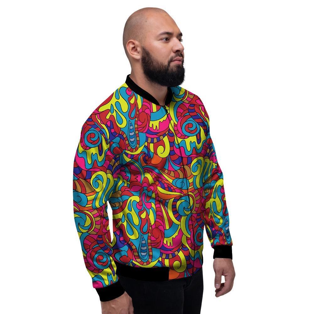 Stained Glass Psychedelic Trippy Men's Bomber Jacket-grizzshop