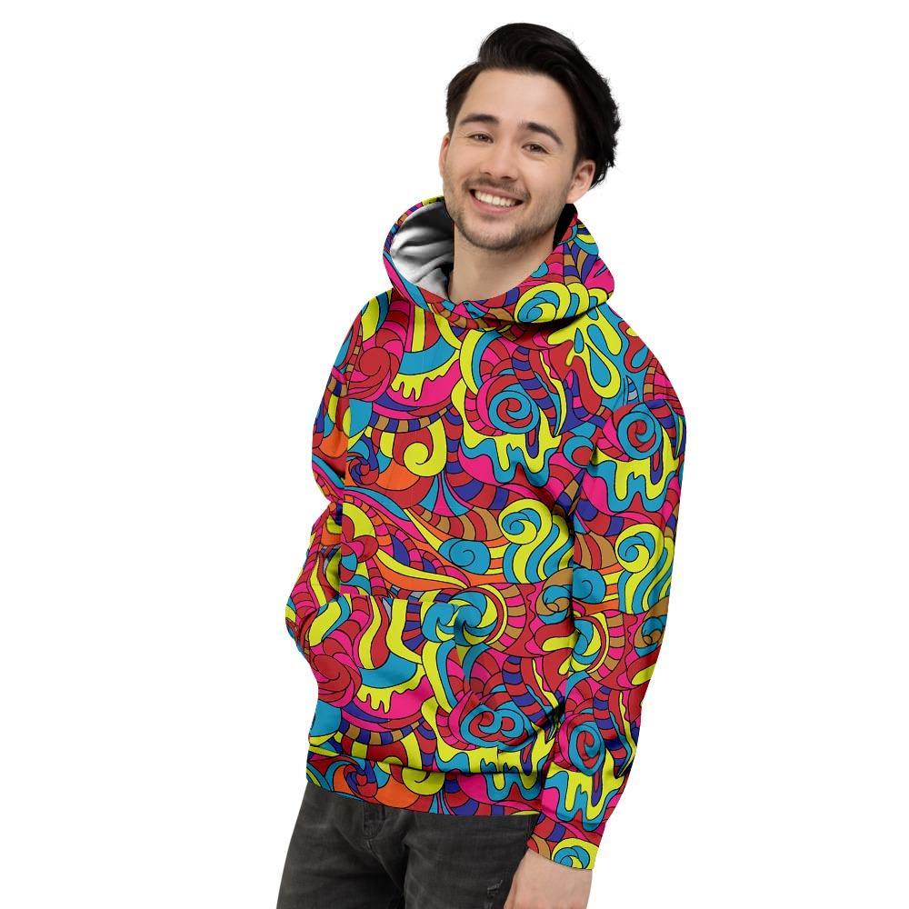 Stained Glass Psychedelic Trippy Men's Hoodie-grizzshop