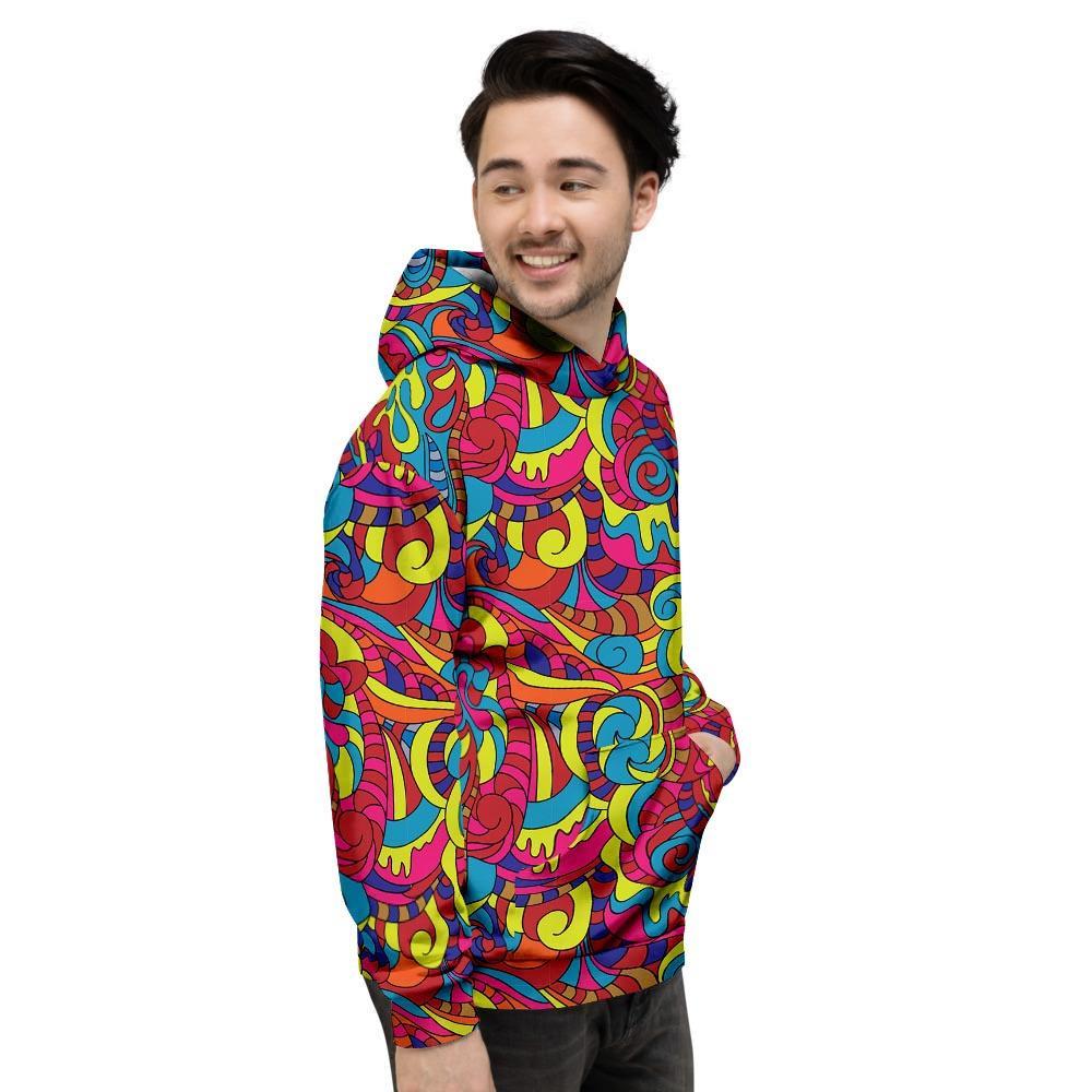 Stained Glass Psychedelic Trippy Men's Hoodie-grizzshop