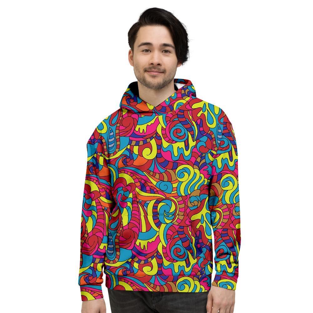 Stained Glass Psychedelic Trippy Men's Hoodie-grizzshop