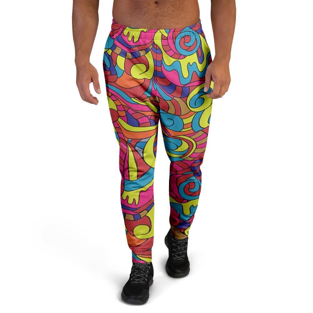 Stained Glass Psychedelic Trippy Men's Joggers-grizzshop