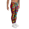 Stained Glass Psychedelic Trippy Men's Leggings-grizzshop