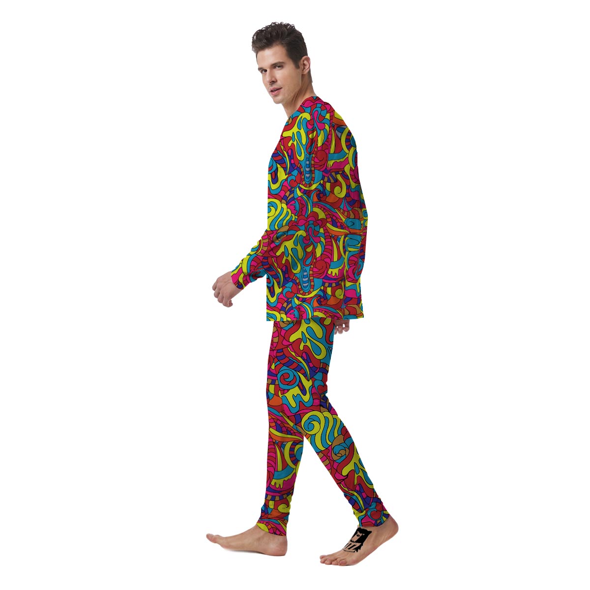 Stained Glass Psychedelic Trippy Men's Pajamas-grizzshop