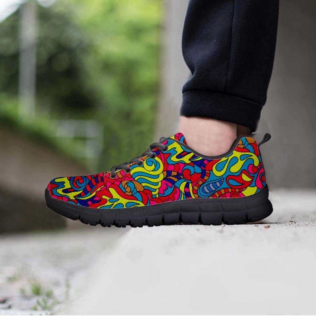 Stained Glass Psychedelic Trippy Men's Sneakers-grizzshop