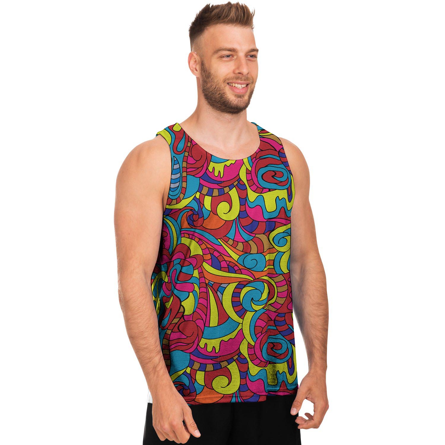 Stained Glass Psychedelic Trippy Men's Tank Tops-grizzshop