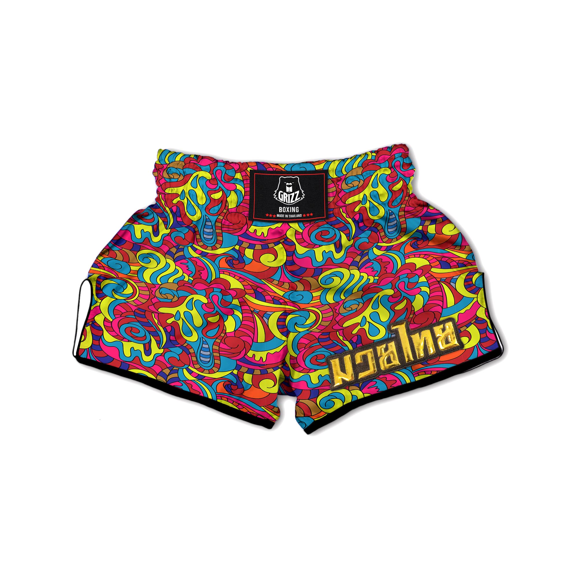 Stained Glass Psychedelic Trippy Muay Thai Boxing Shorts-grizzshop