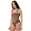 Stained Glass Psychedelic Trippy One Piece Swimsuite-grizzshop