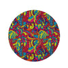 Stained Glass Psychedelic Trippy Round Rug-grizzshop