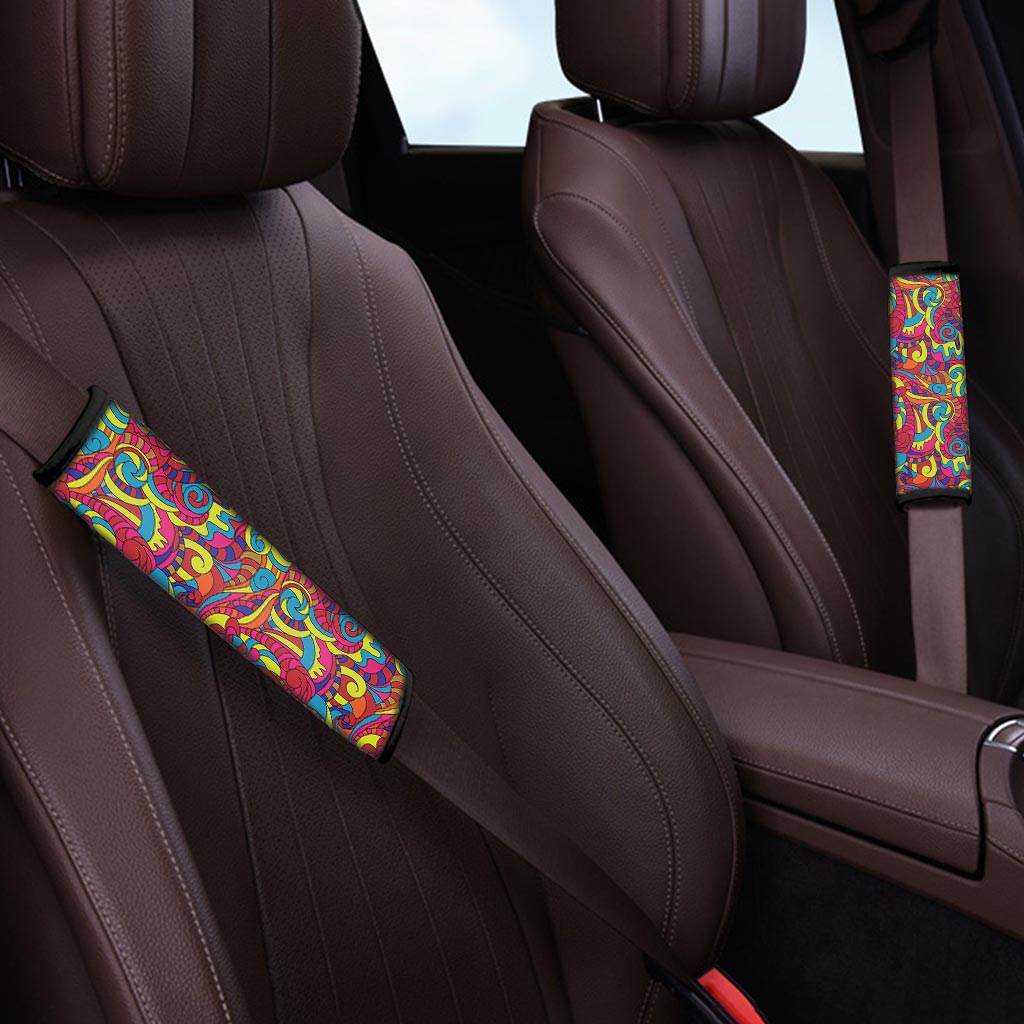 Stained Glass Psychedelic Trippy Seat Belt Cover-grizzshop