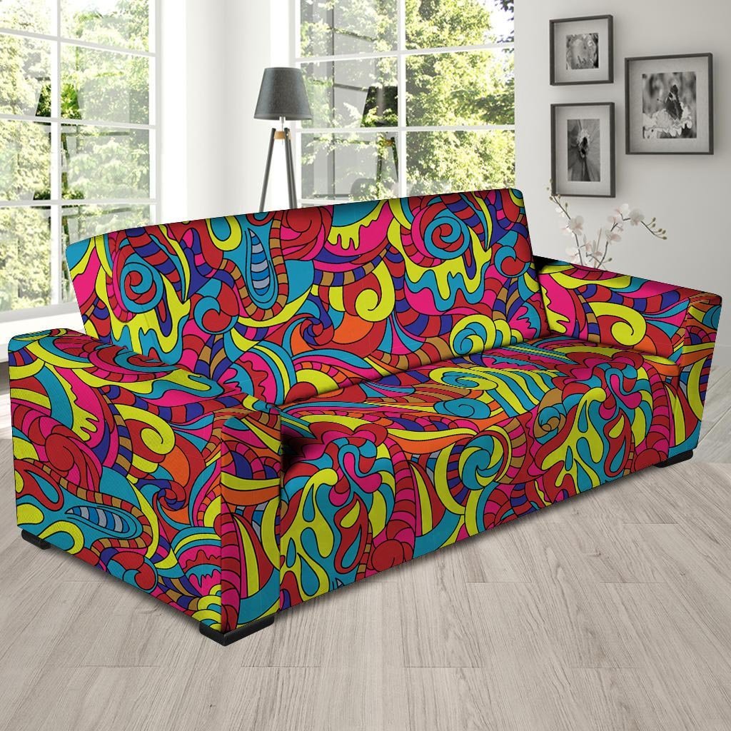 Stained Glass Psychedelic Trippy Sofa Cover-grizzshop