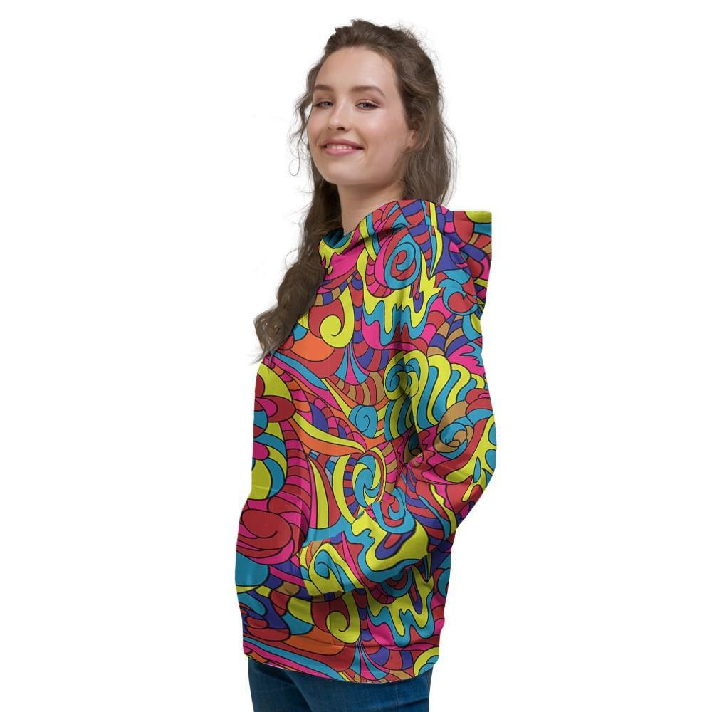 Stained Glass Psychedelic Trippy Women's Hoodie-grizzshop