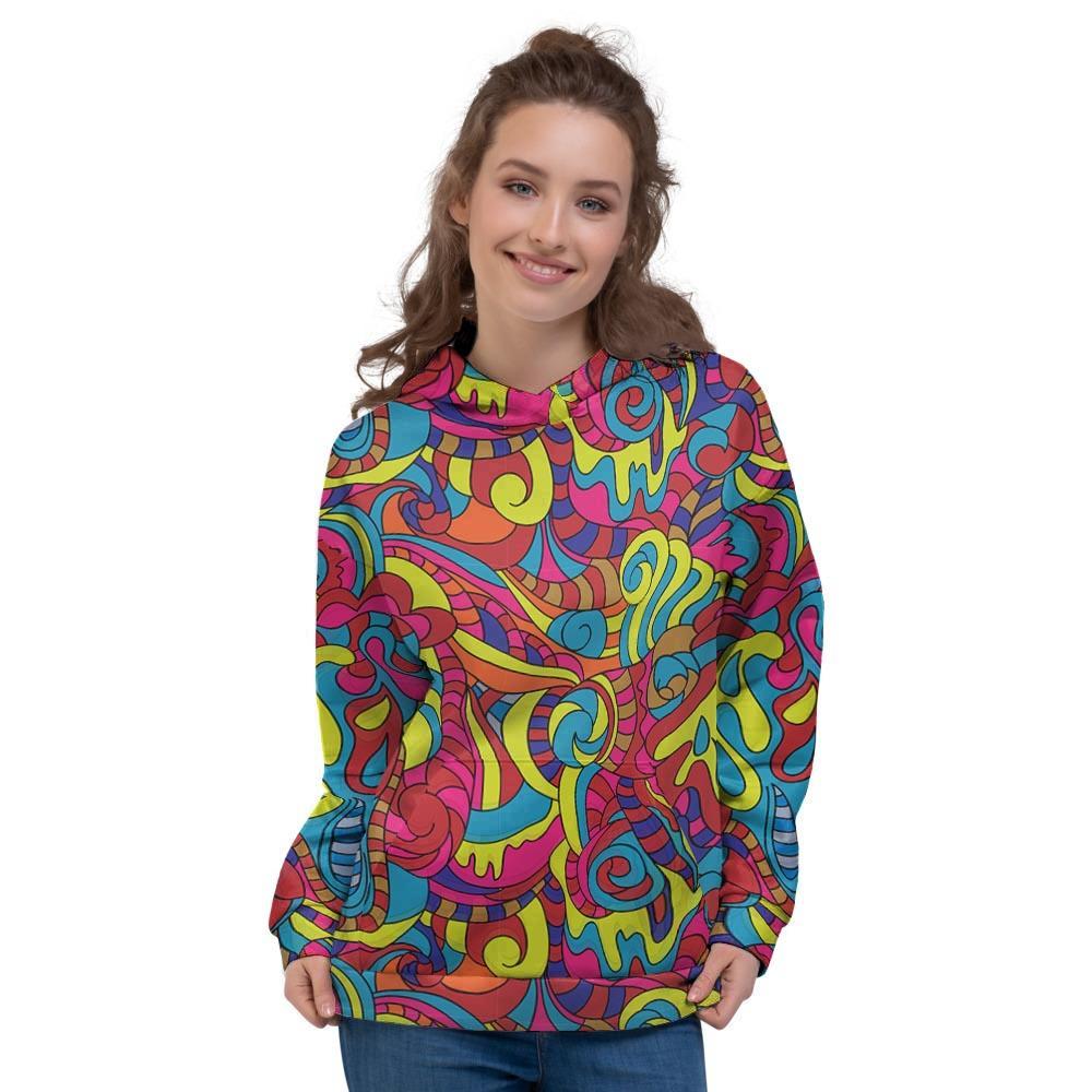 Stained Glass Psychedelic Trippy Women's Hoodie-grizzshop