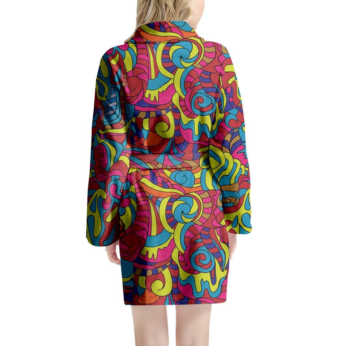 Stained Glass Psychedelic Trippy Women's Robe-grizzshop