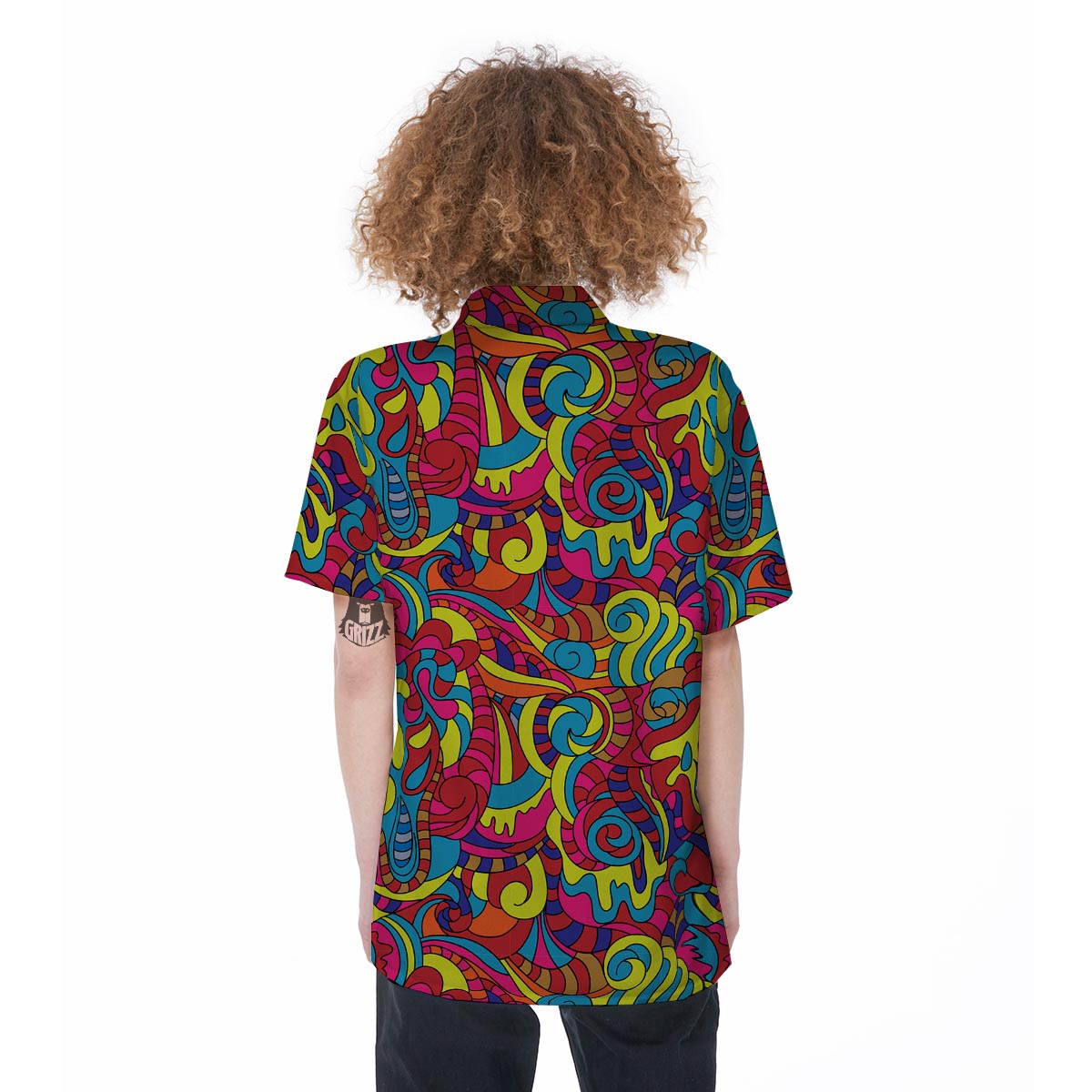 Stained Glass Psychedelic Trippy Women's Short Sleeve Shirts-grizzshop