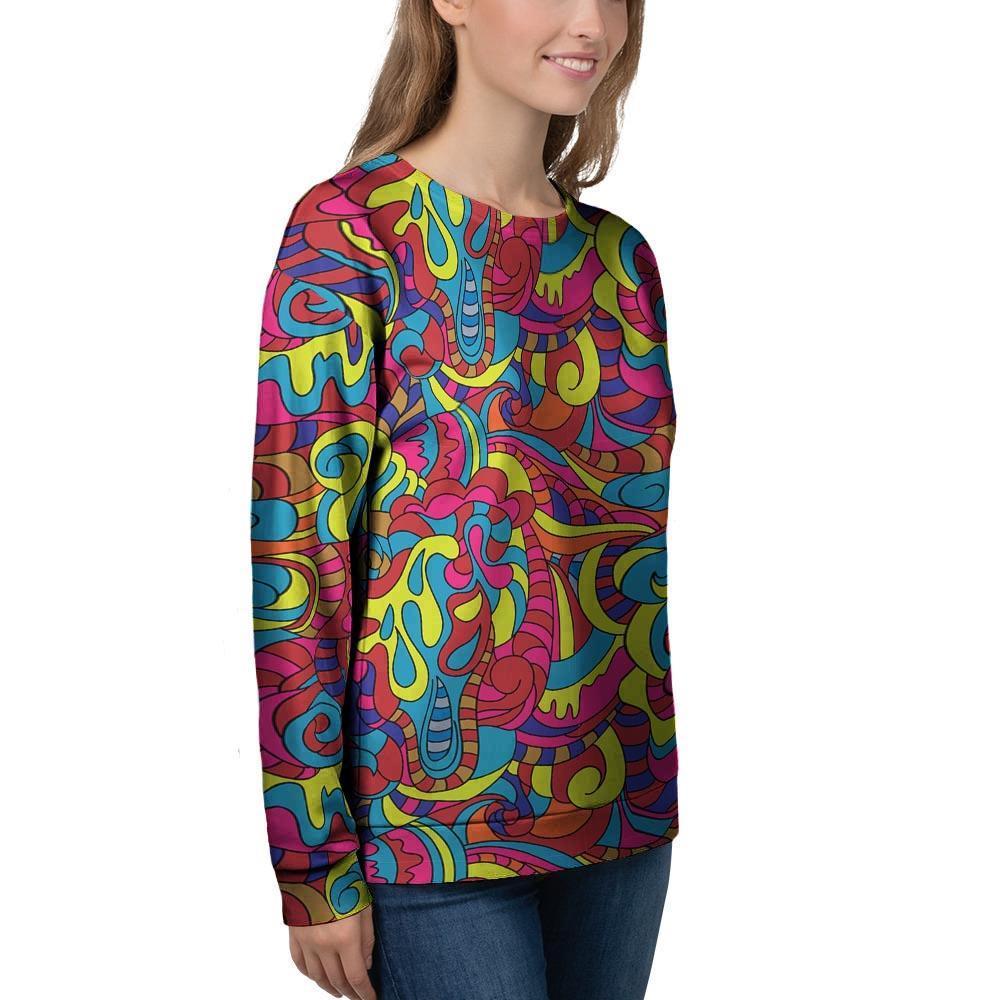 Stained Glass Psychedelic Trippy Women's Sweatshirt-grizzshop