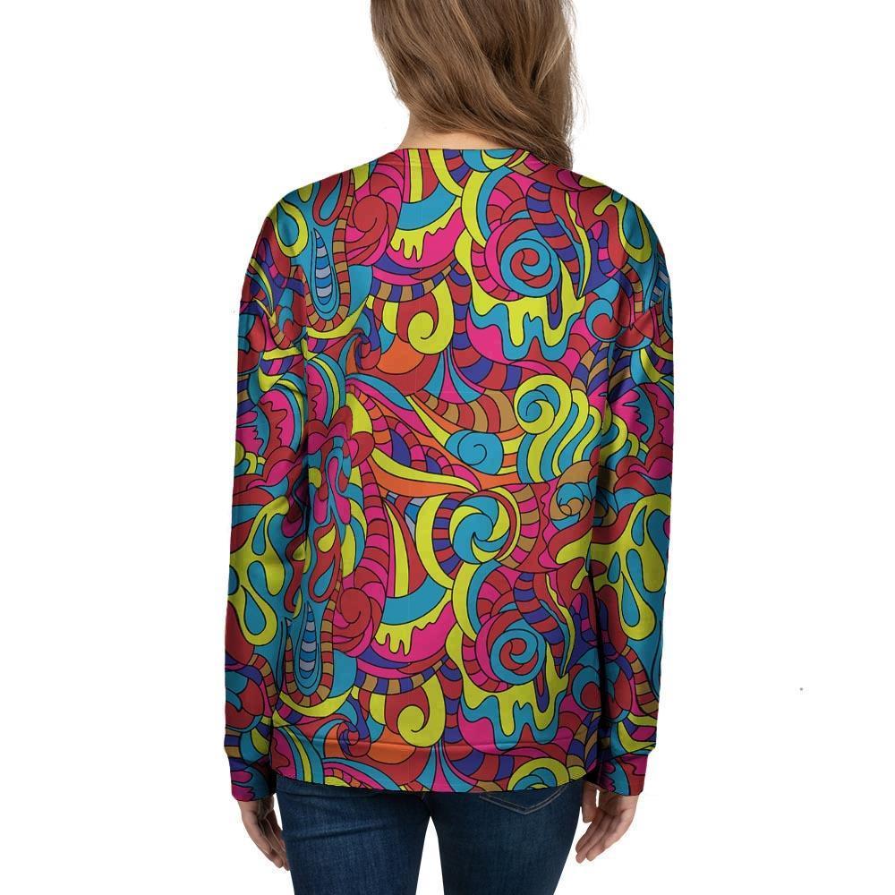 Stained Glass Psychedelic Trippy Women's Sweatshirt-grizzshop