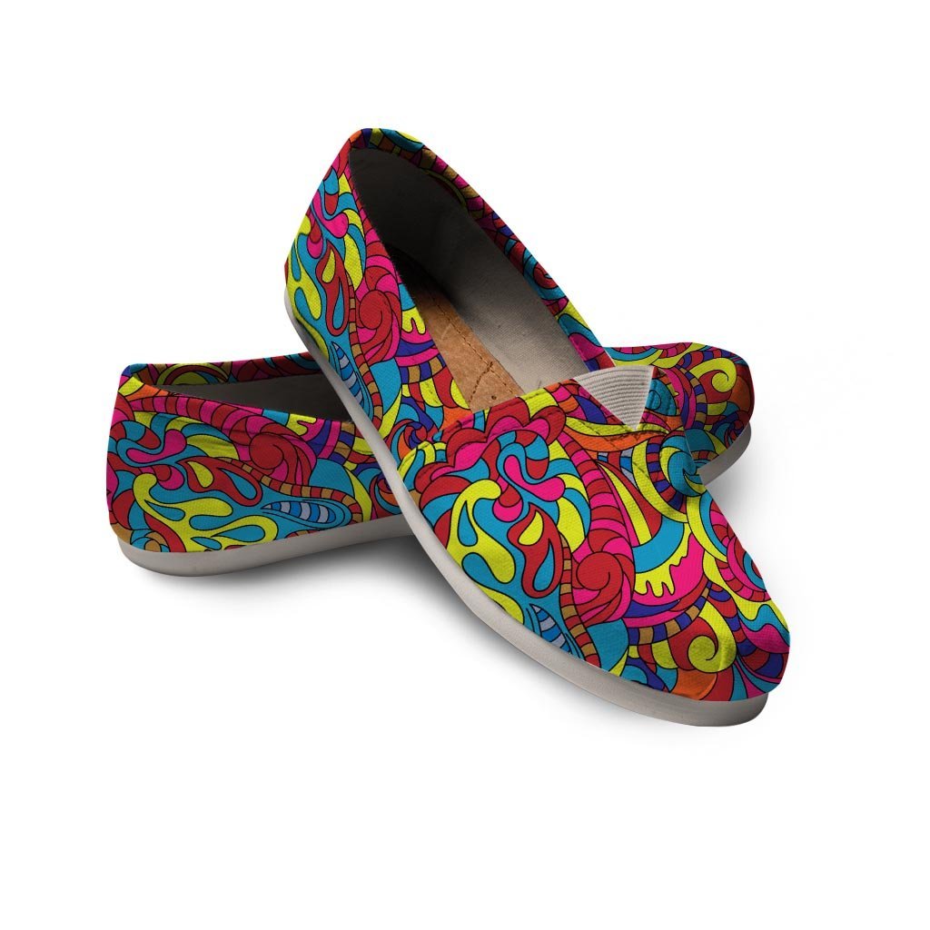 Stained Glass Psychedelic Trippy Canvas Shoes-grizzshop