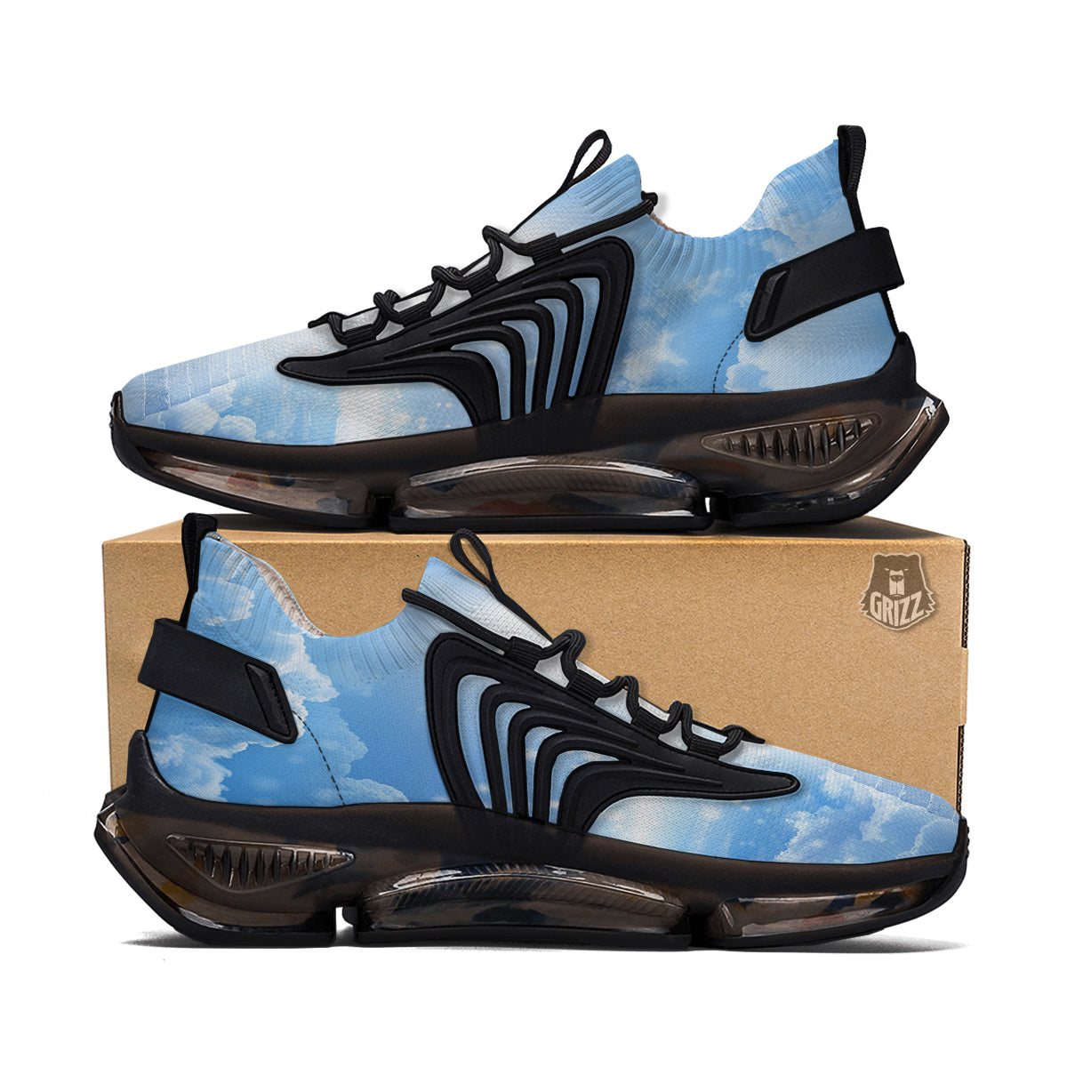 Stairs To Heaven Print Black Gym Shoes-grizzshop