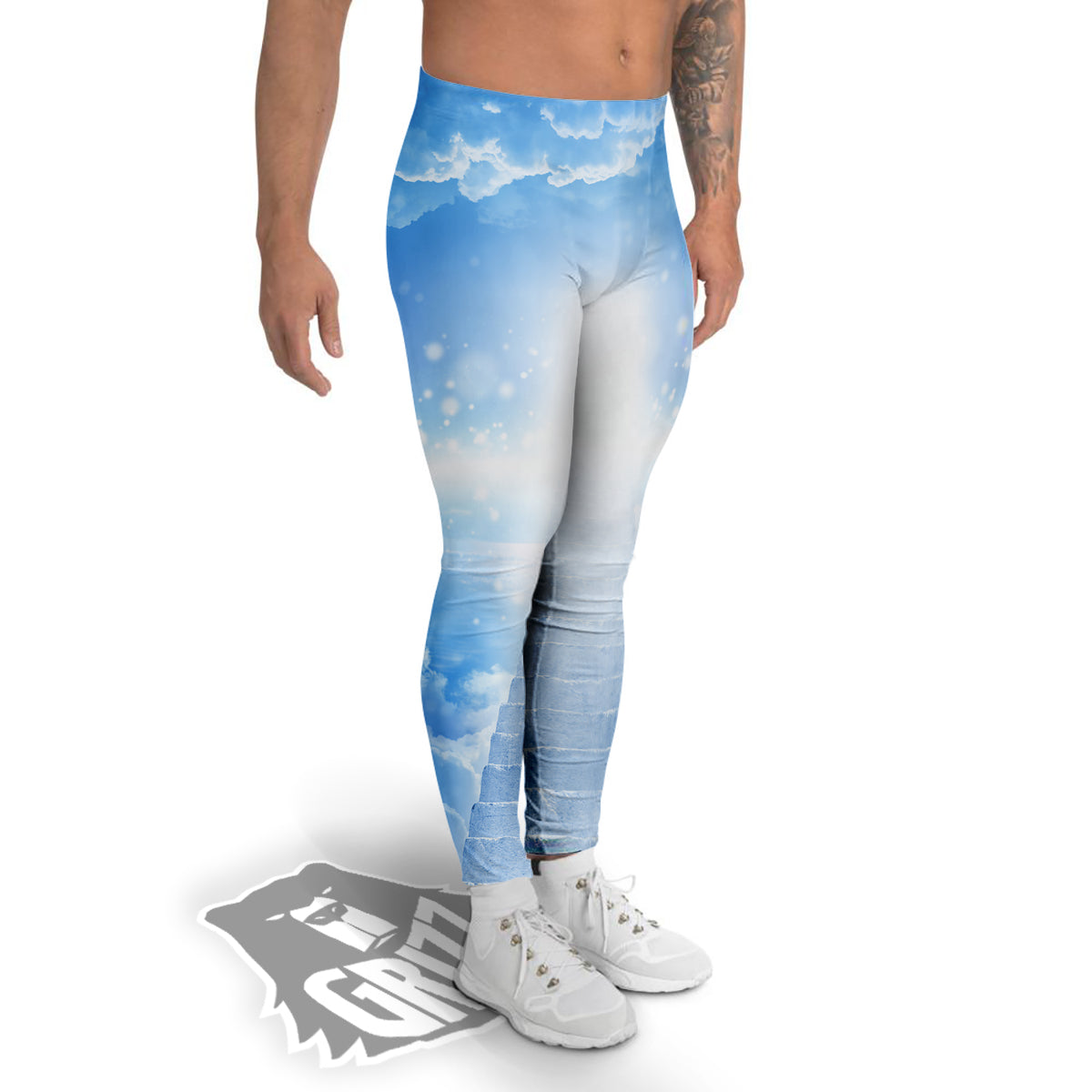 Stairs To Heaven Print Men's Leggings-grizzshop