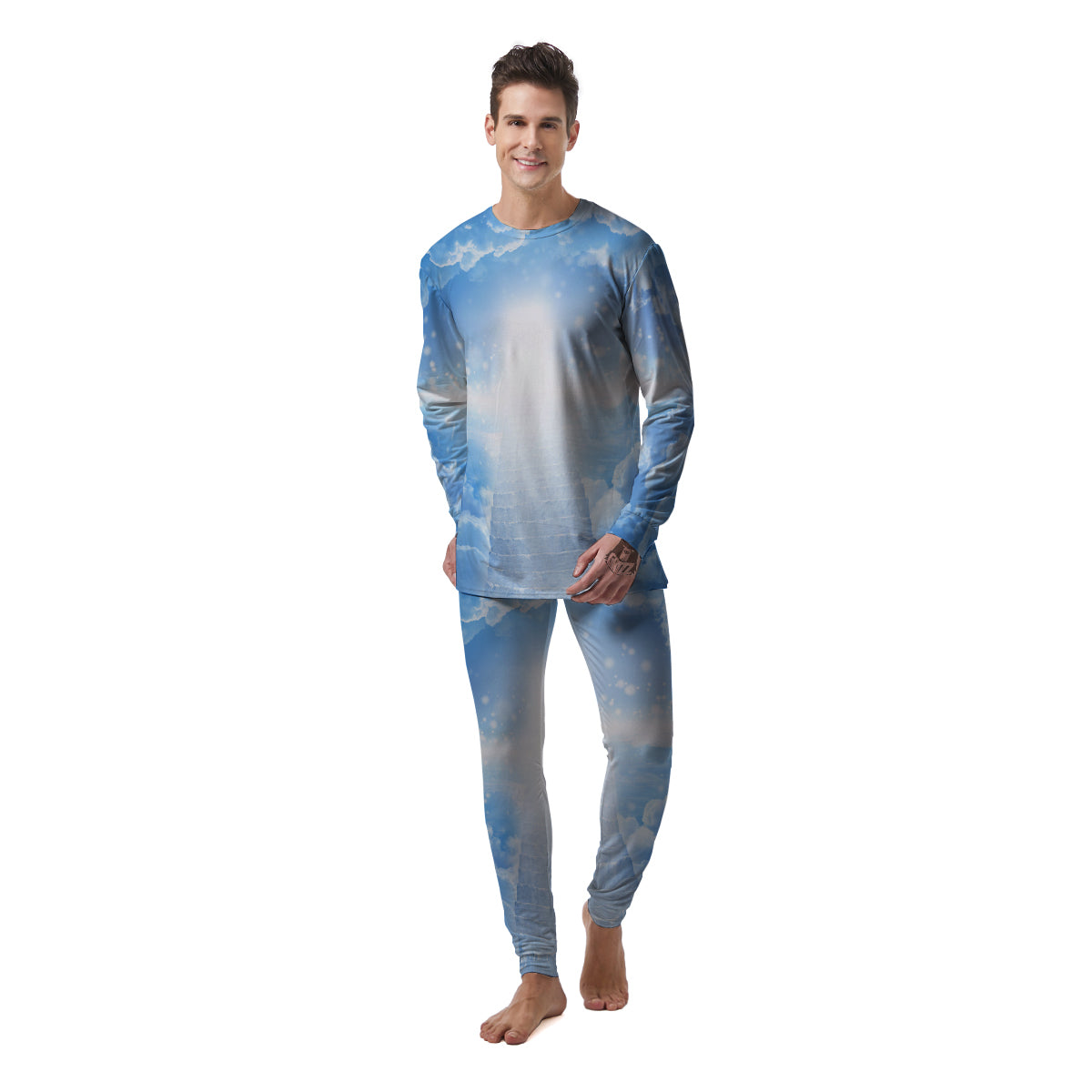 Stairs To Heaven Print Men's Pajamas-grizzshop