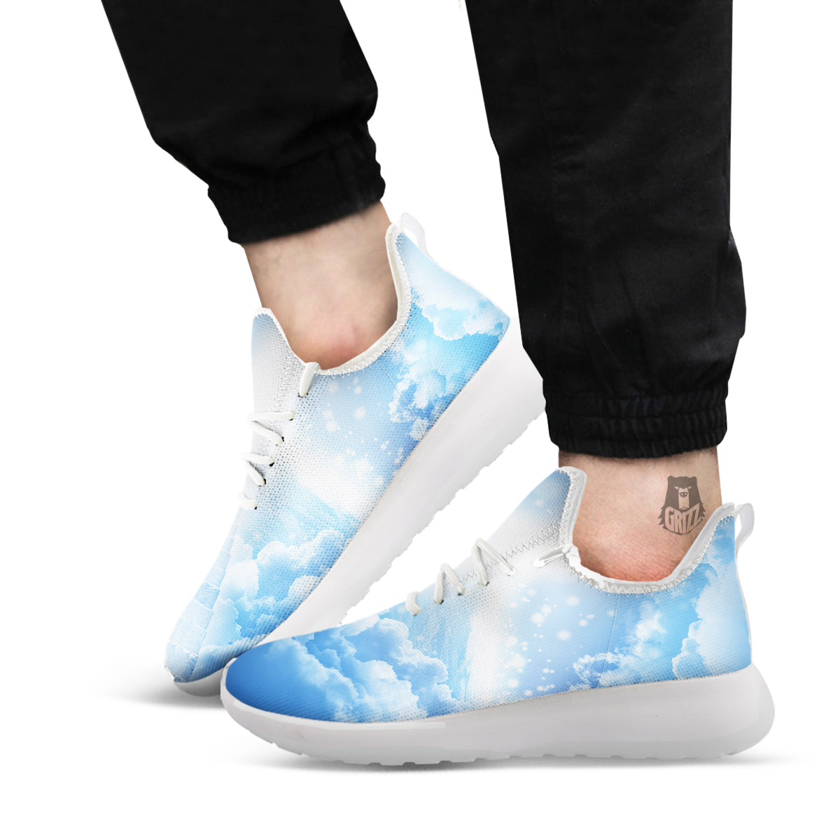 Stairs To Heaven Print White Athletic Shoes-grizzshop