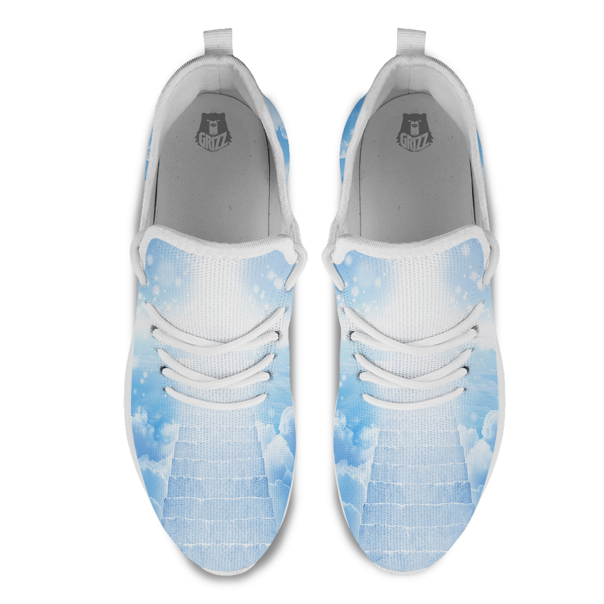 Stairs To Heaven Print White Athletic Shoes-grizzshop