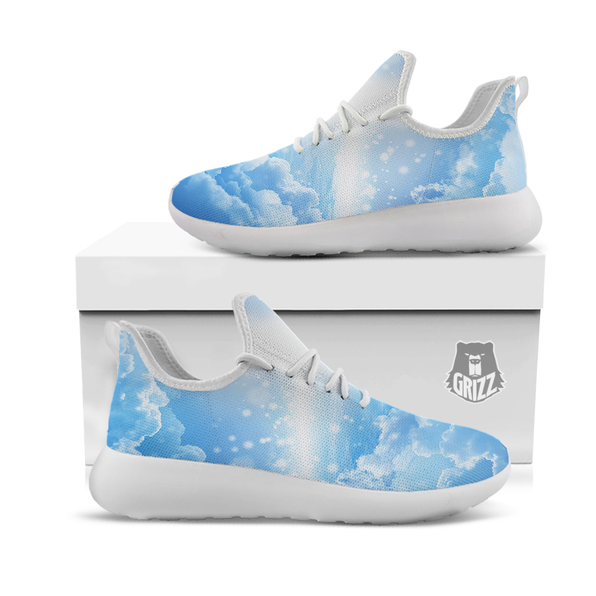 Stairs To Heaven Print White Athletic Shoes-grizzshop