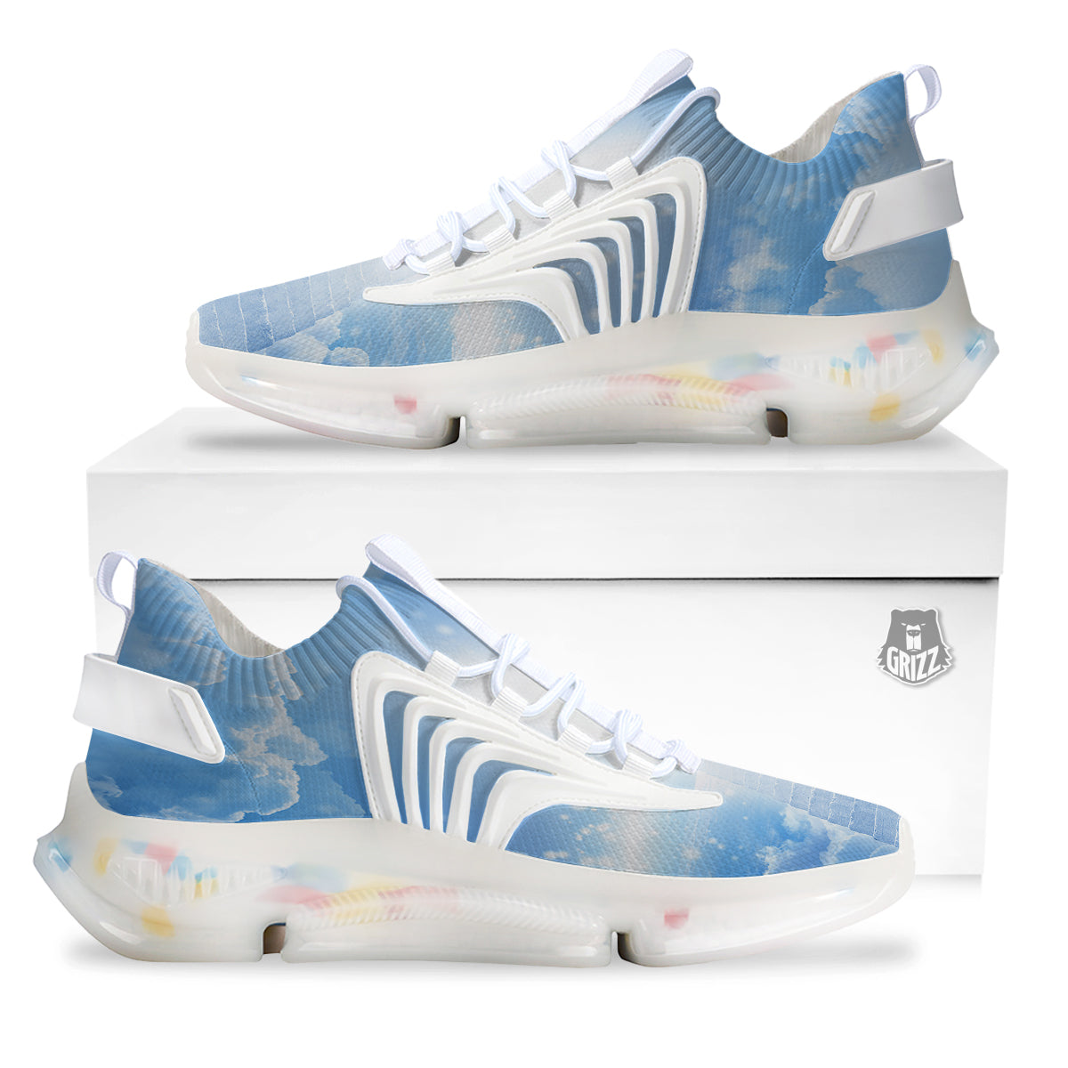 Stairs To Heaven Print White Gym Shoes-grizzshop