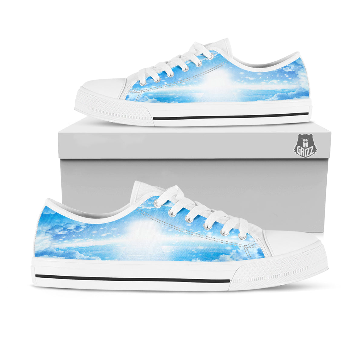 Stairs To Heaven Print White Low Top Shoes-grizzshop