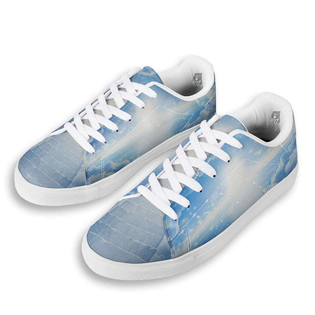 Stairs To Heaven Print White Low Top Sneakers-grizzshop