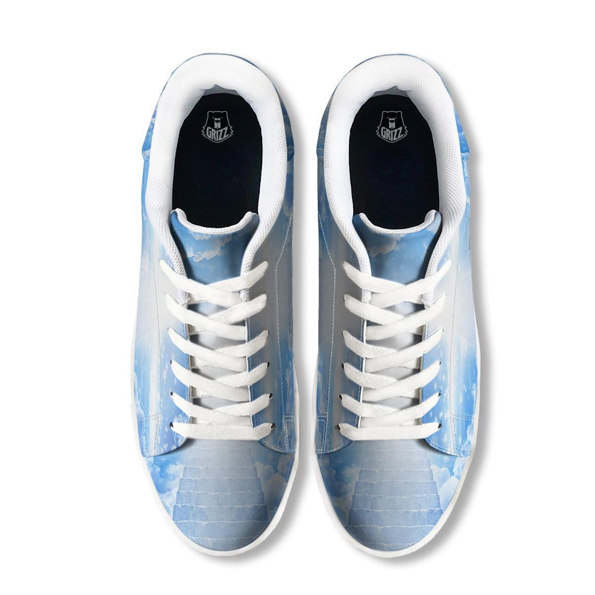 Stairs To Heaven Print White Low Top Sneakers-grizzshop