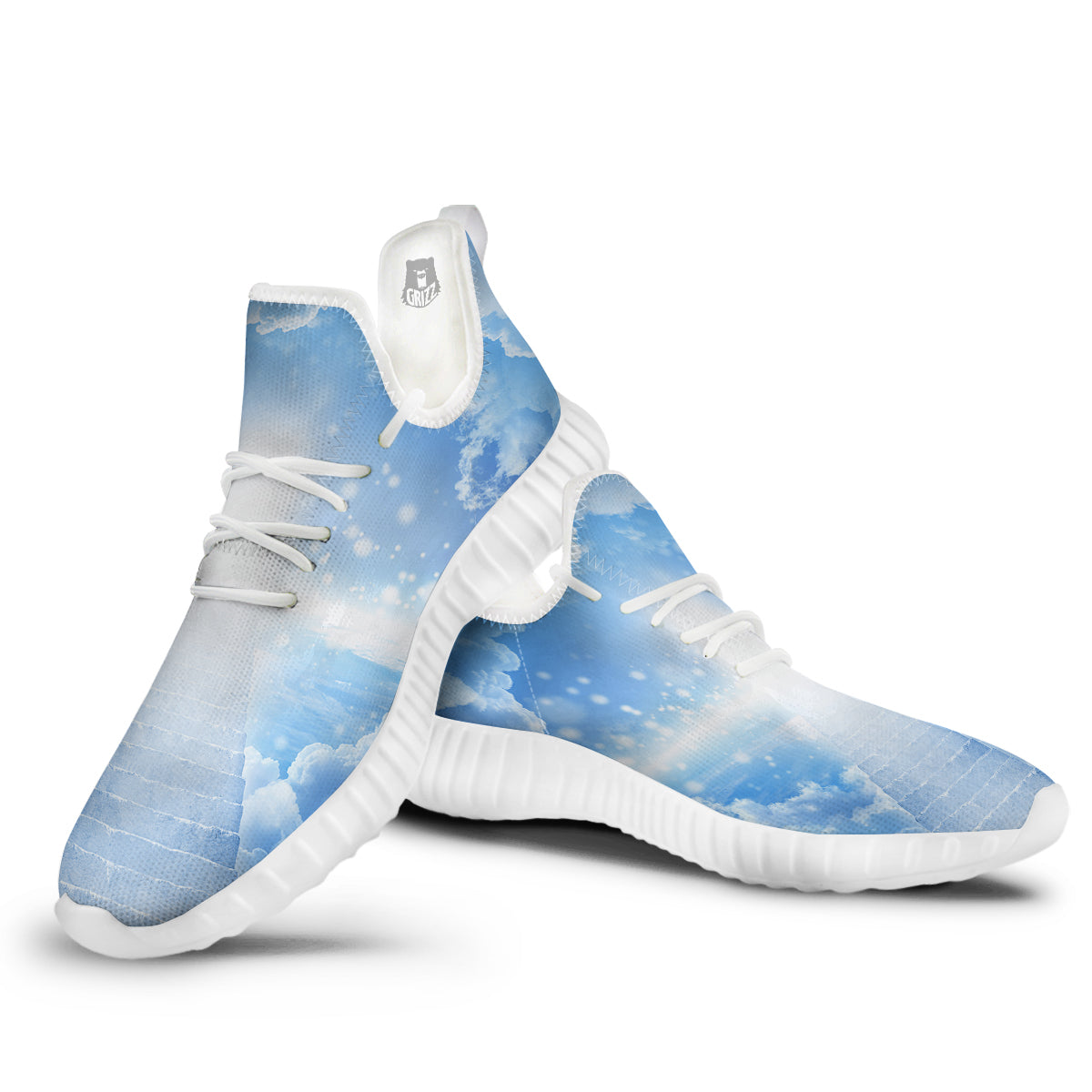 Stairs To Heaven Print White Walking Shoes-grizzshop