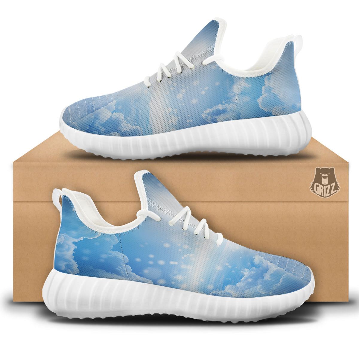 Stairs To Heaven Print White Walking Shoes-grizzshop