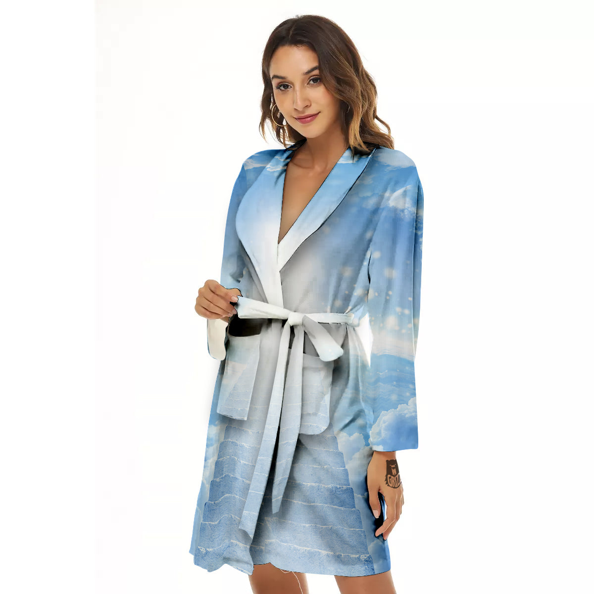Stairs To Heaven Print Women's Robe-grizzshop