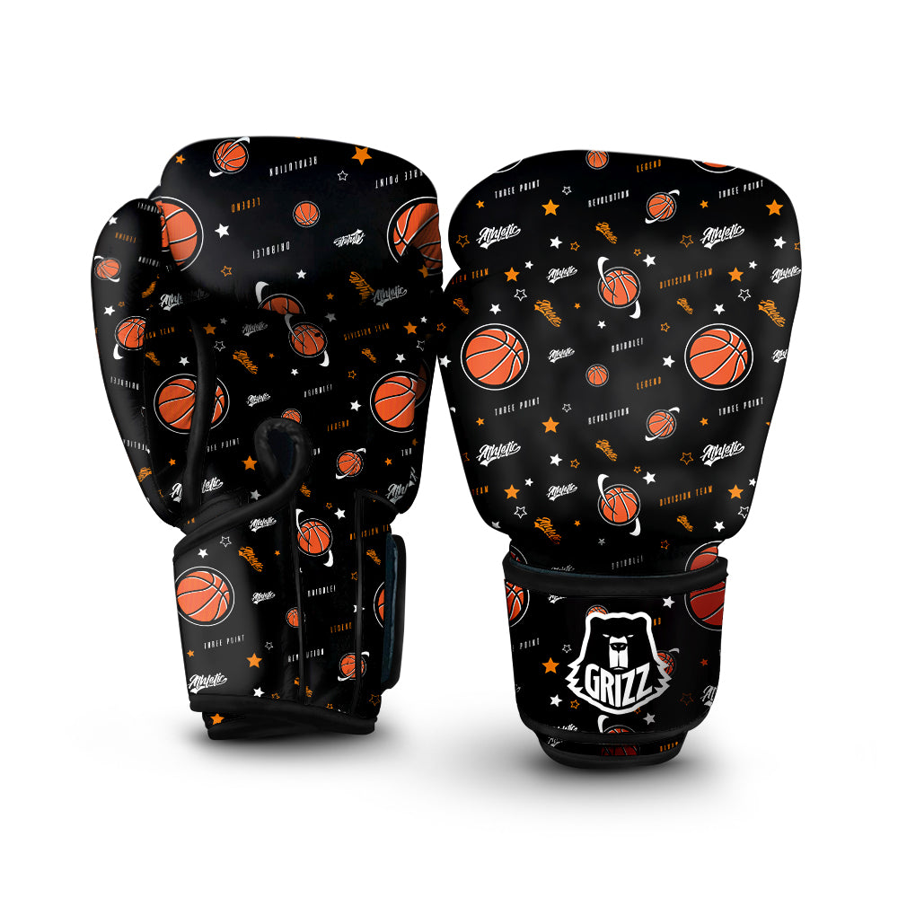 Star And Basketball Print Pattern Boxing Gloves-grizzshop