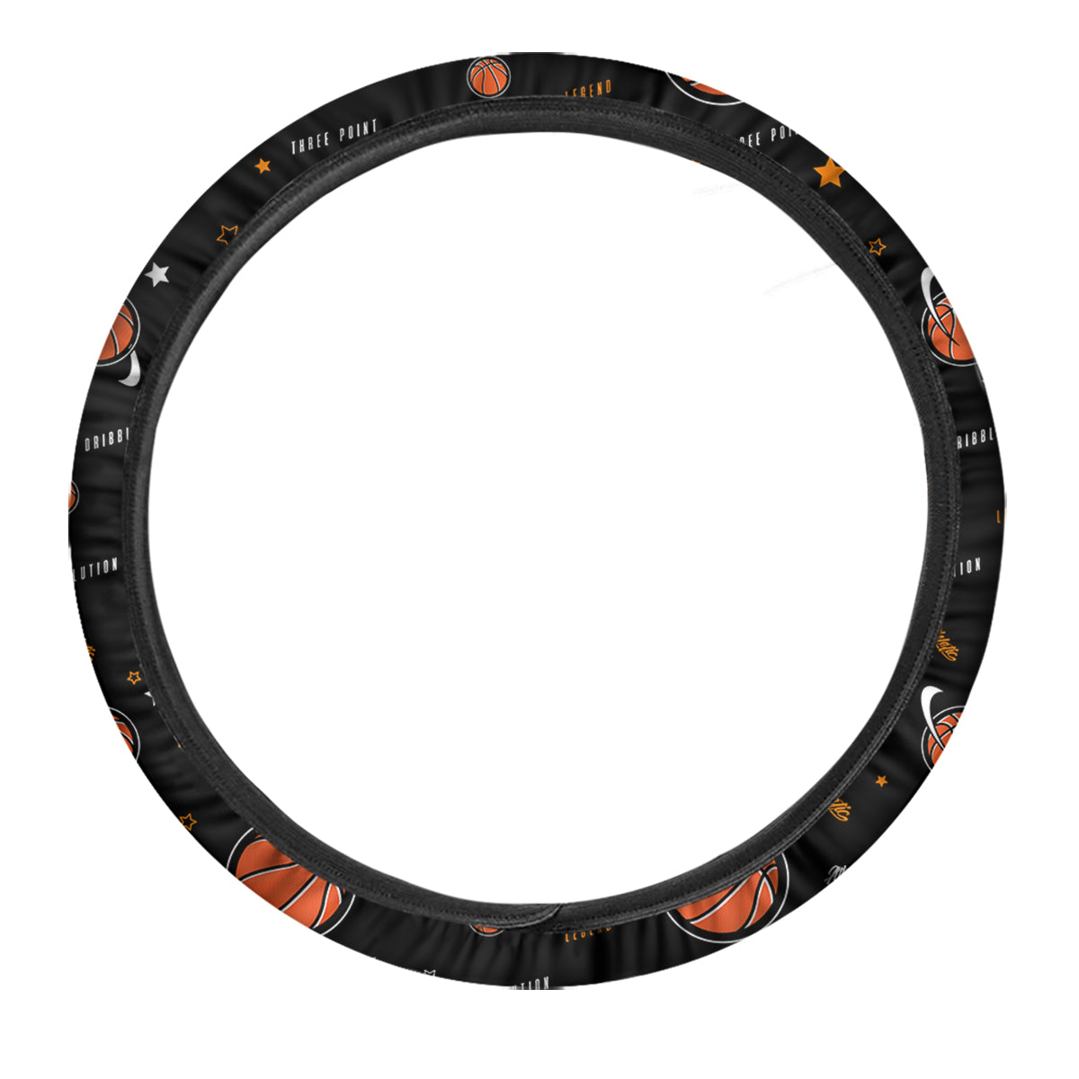 Star And Basketball Print Pattern Car Steering Wheel Cover-grizzshop