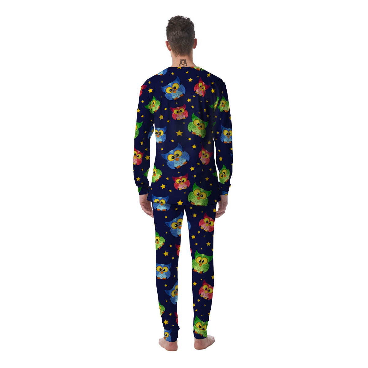 Star And Owl Print Pattern Men's Pajamas-grizzshop