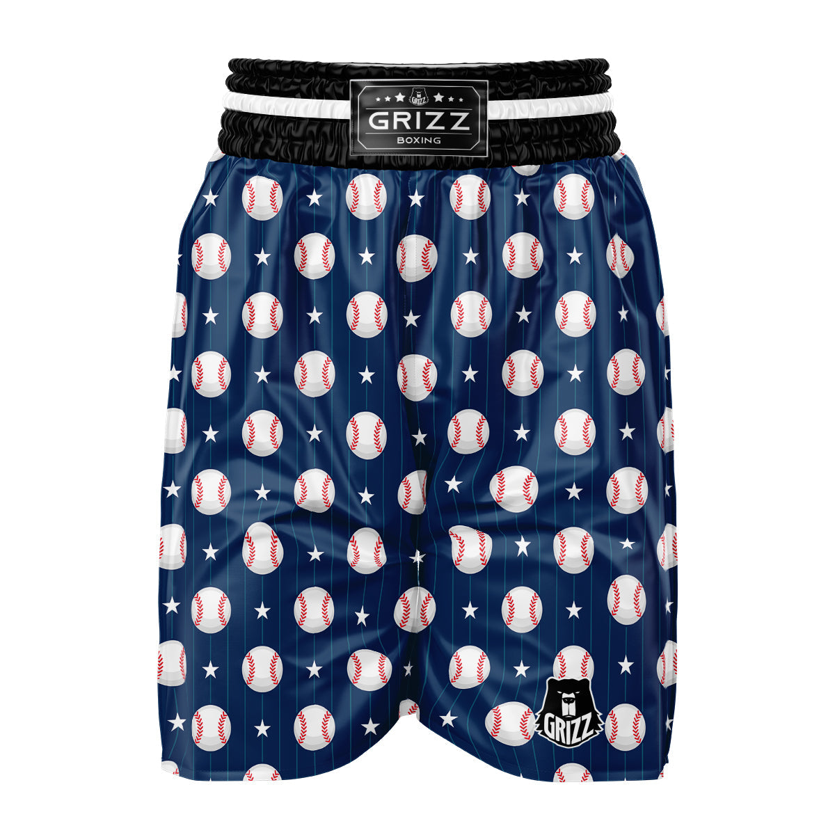Star Baseballs Print Pattern Boxing Shorts-grizzshop