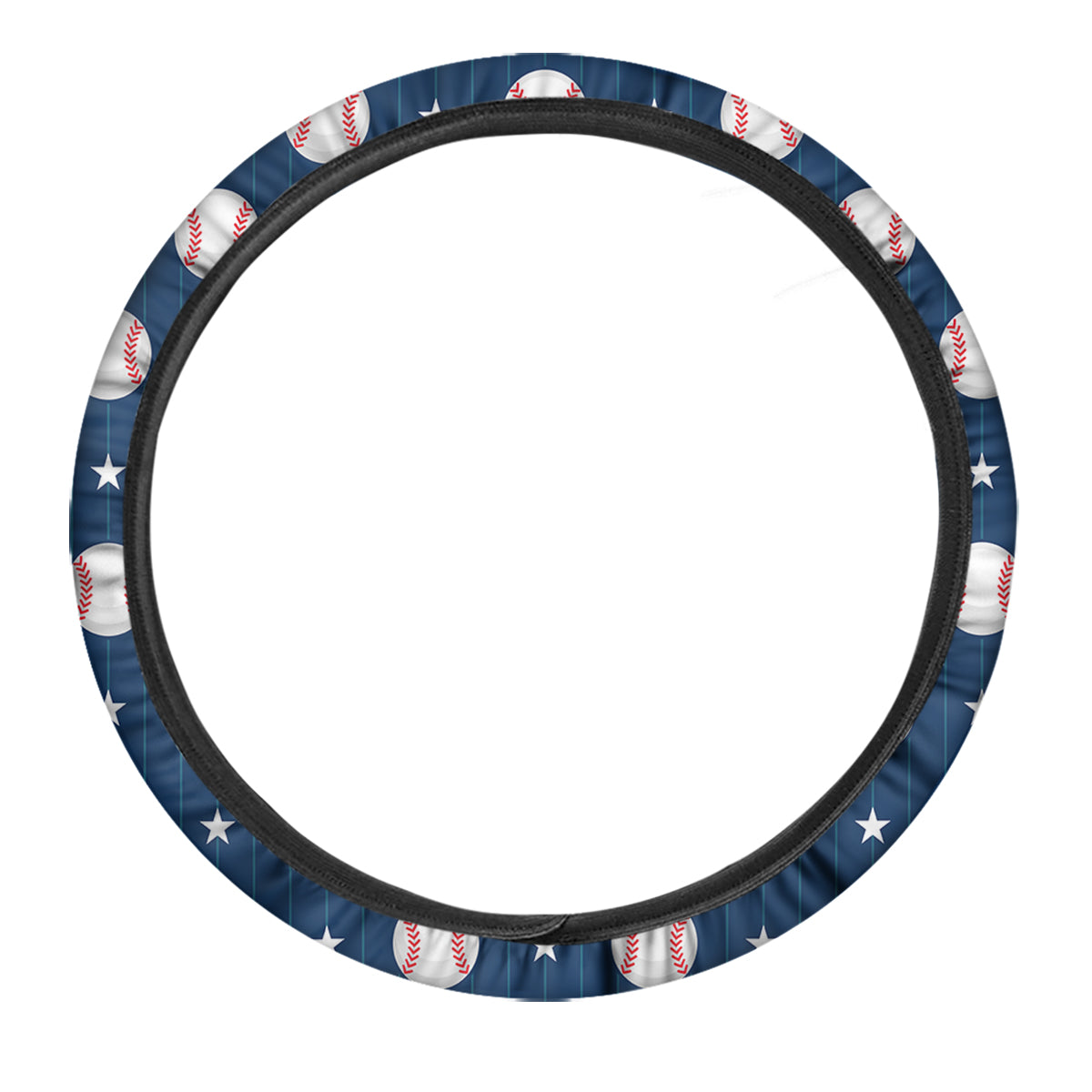 Star Baseballs Print Pattern Car Steering Wheel Cover-grizzshop