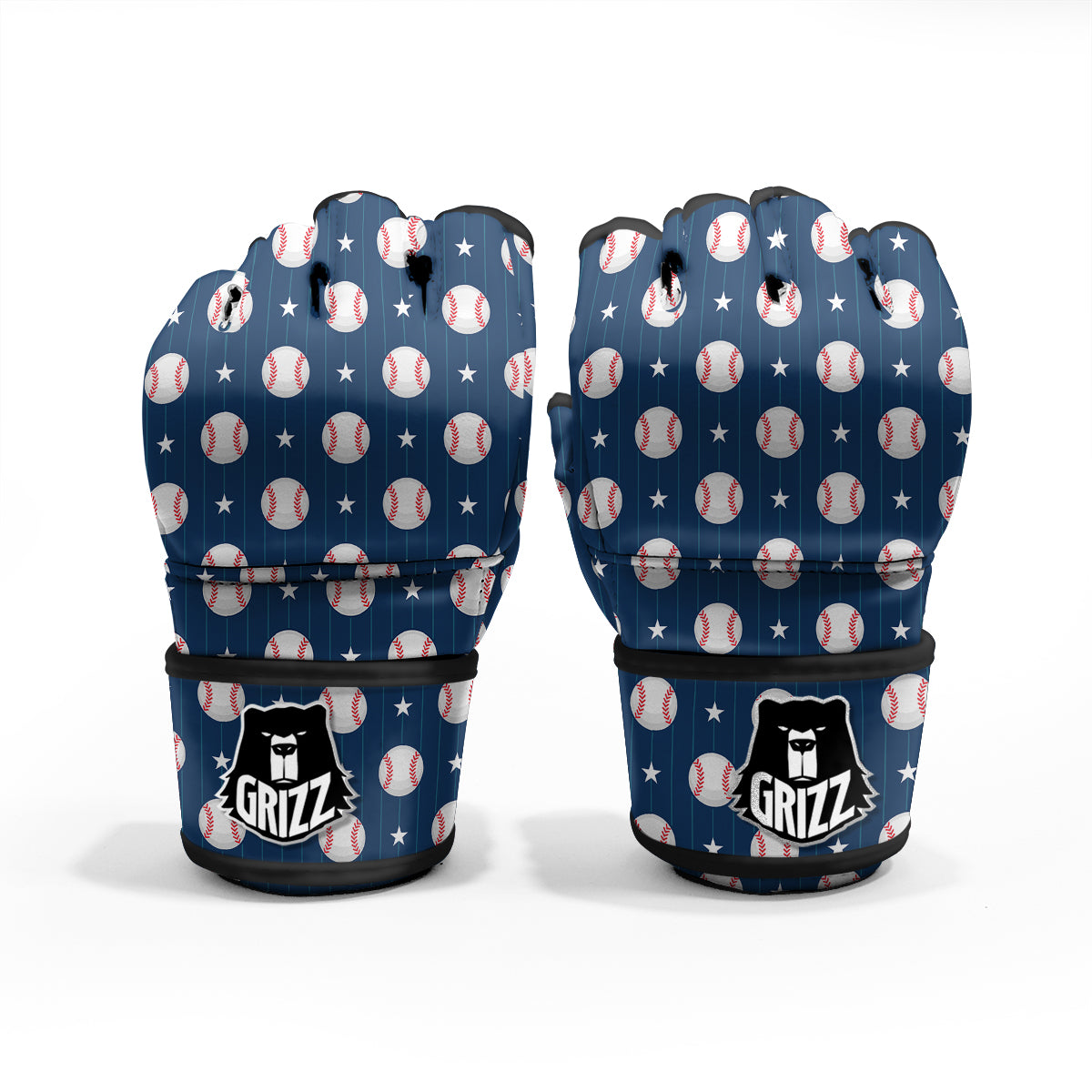 Star Baseballs Print Pattern MMA Gloves-grizzshop