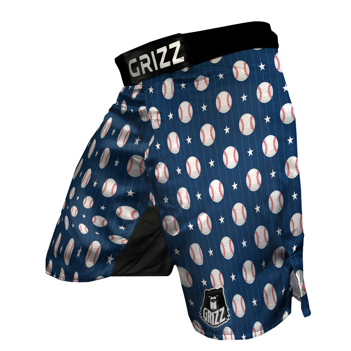 Star Baseballs Print Pattern MMA Shorts-grizzshop