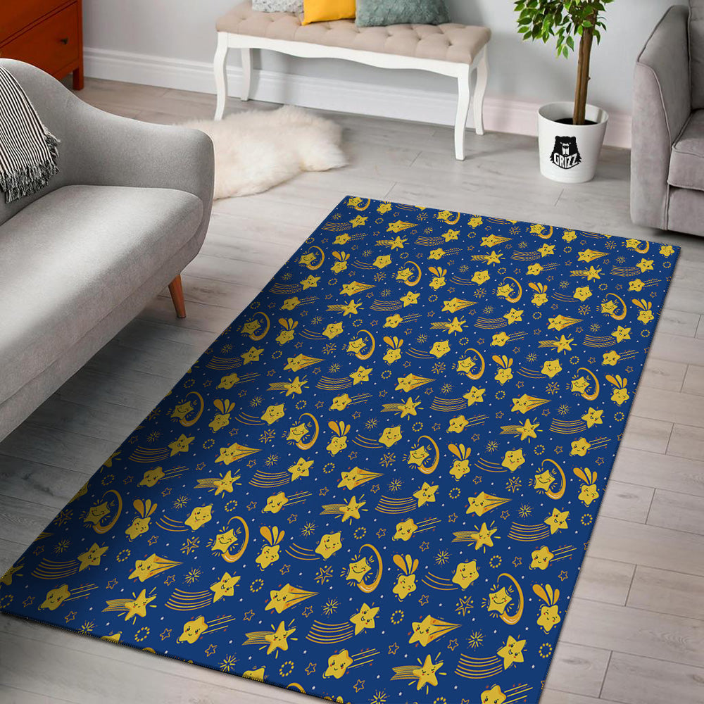 Star Cartoon Print Pattern Floor Mat-grizzshop