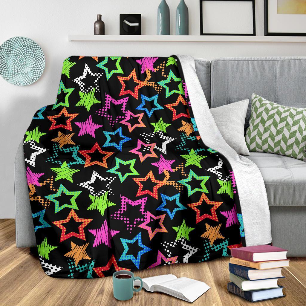 Star Colorful Pattern Print Blanket-grizzshop