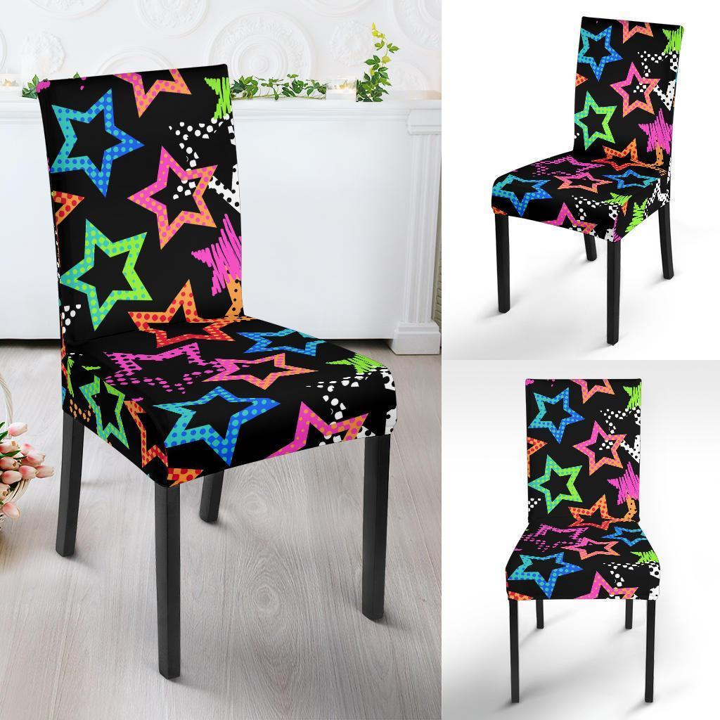 Star Colorful Pattern Print Chair Cover-grizzshop
