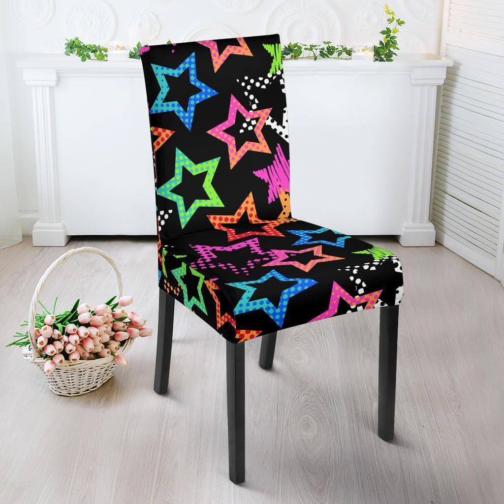 Star Colorful Pattern Print Chair Cover-grizzshop