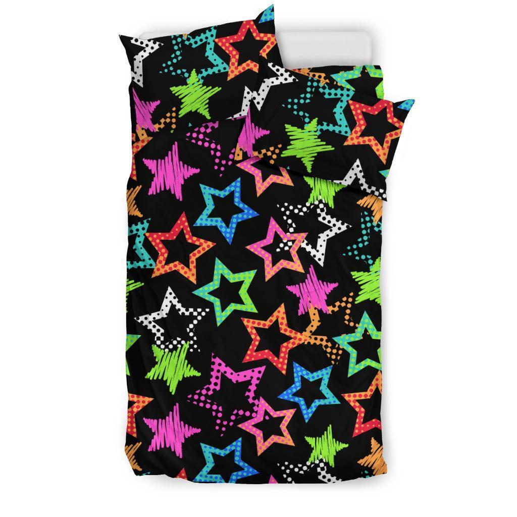 Star Colorful Pattern Print Duvet Cover Bedding Set-grizzshop