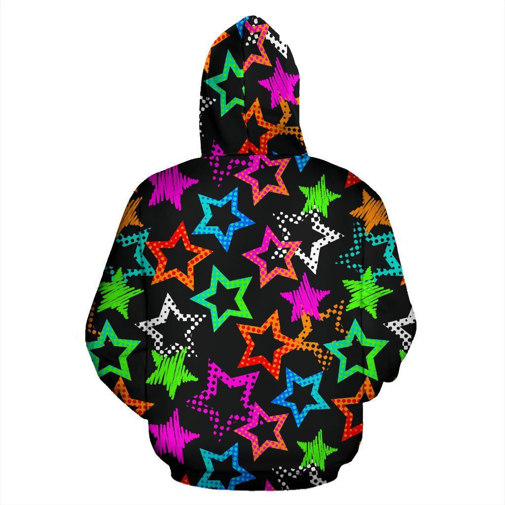 Star Colorful Pattern Print Men Women Pullover Hoodie-grizzshop
