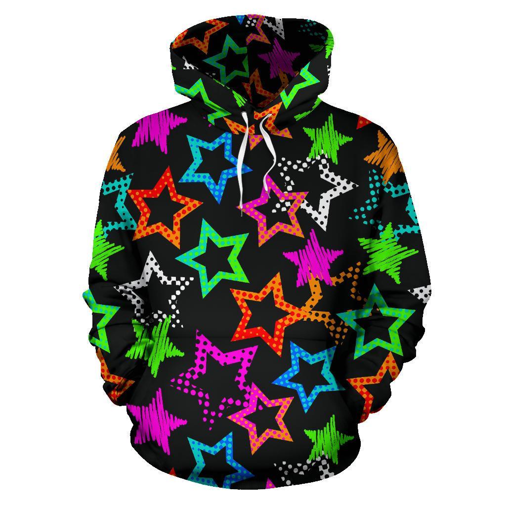Star Colorful Pattern Print Men Women Pullover Hoodie-grizzshop