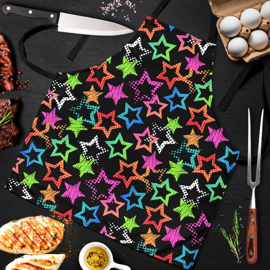 Star Colorful Pattern Print Men's Apron-grizzshop