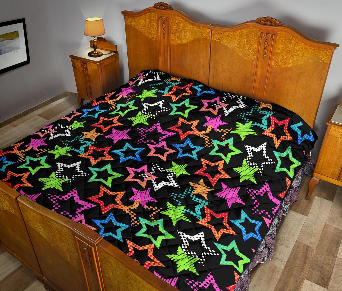 Star Colorful Pattern Print Quilt-grizzshop